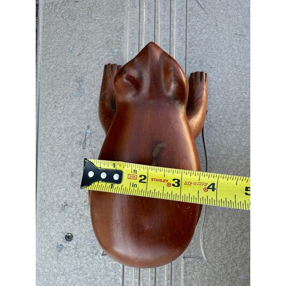 Hand crafted mahogany frog shaped wood box - Picture 11 of 12